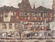 Egon Schiele House with Drying Laundry (mk12) Germany oil painting artist